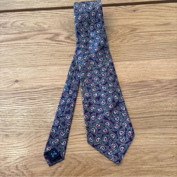 Vintage Polo Ralph Lauren Tie Purple Paisley Made in USA 100% Silk Handmade‎ - Picture 1 of 5